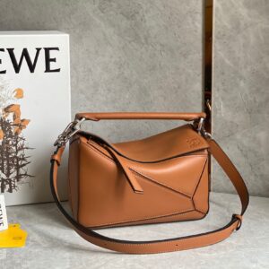 Brown Puzzle Bag Embossed Finish Classic Design