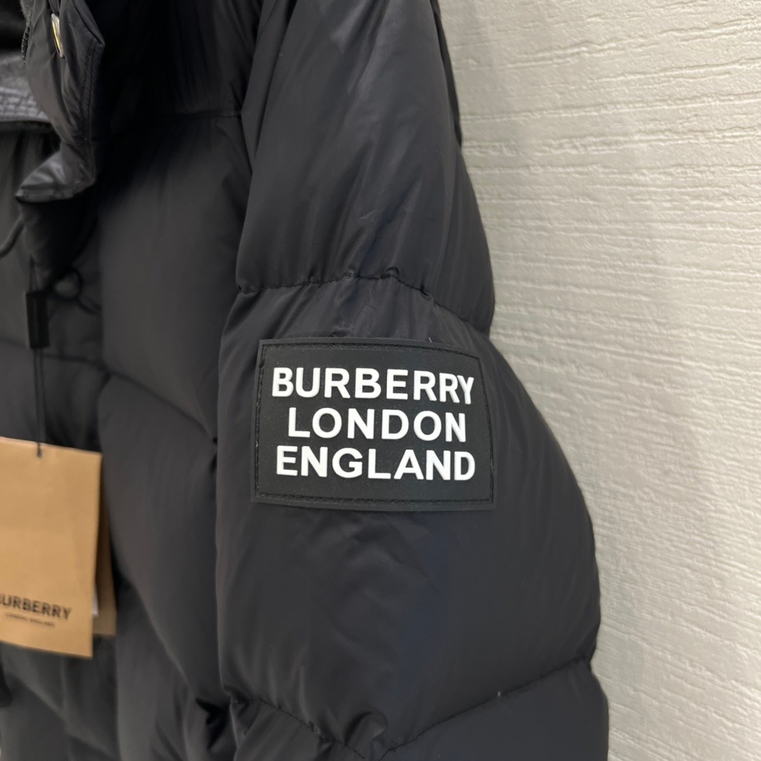 Burberry Autumn Winter Detachable Sleeve Hooded Down Jacket Vintage Plaid Lining - Image 2