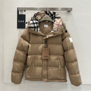 Burberry Autumn Winter Detachable Sleeve Hooded Down Jacket