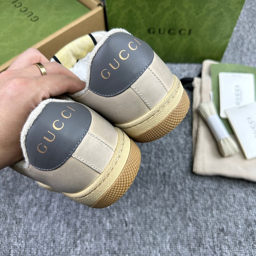 Gucci Inspired Screener Distressed Sneakers Blue Grey Vintage Style Men’s Luxury - Image 5