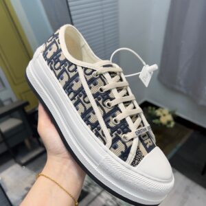 Dior Inspired Walk’n Style Embroidered Sneakers Platform Cotton Canvas Women’s Luxury