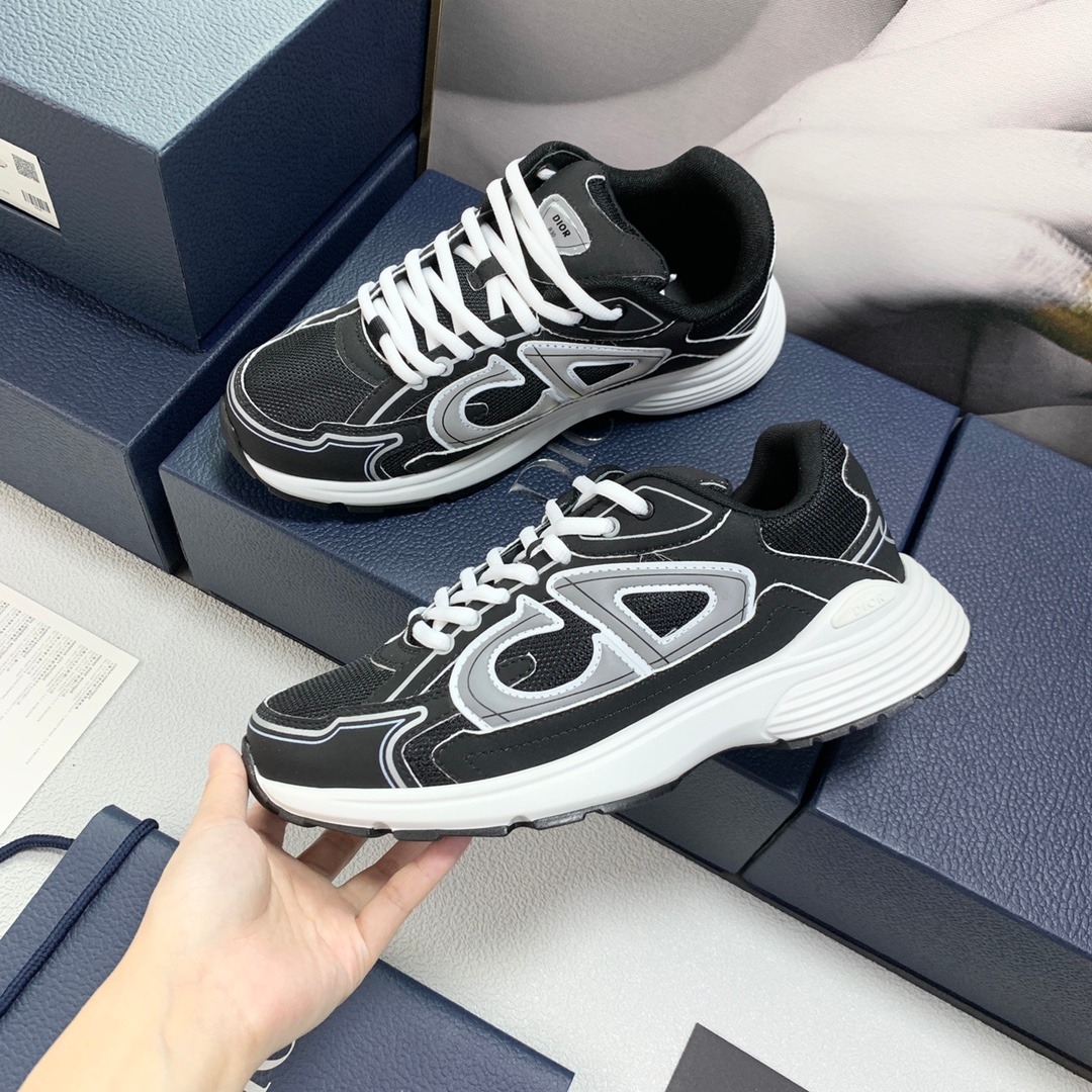 Dior Inspired B30 Modern Sneakers Chunky Sole Reflective Logo Unisex Luxury Runner - Image 2