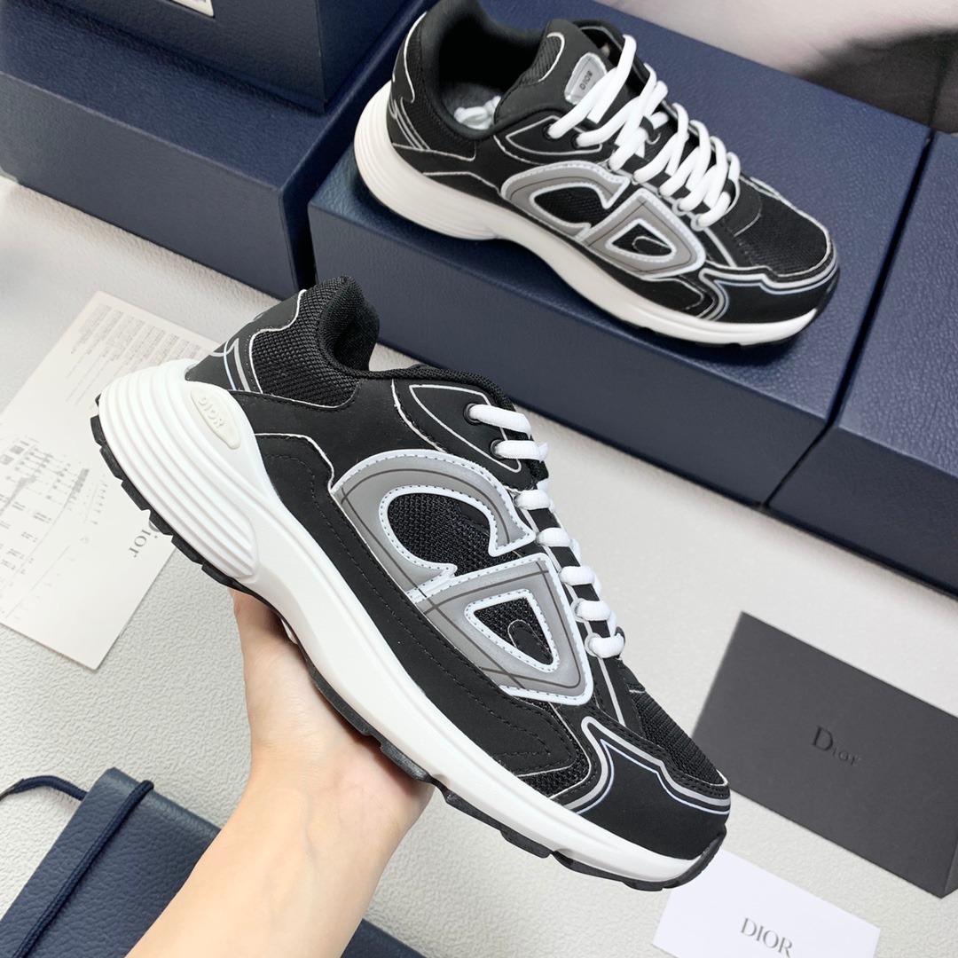 Dior Inspired B30 Modern Sneakers Chunky Sole Reflective Logo Unisex Luxury Runner