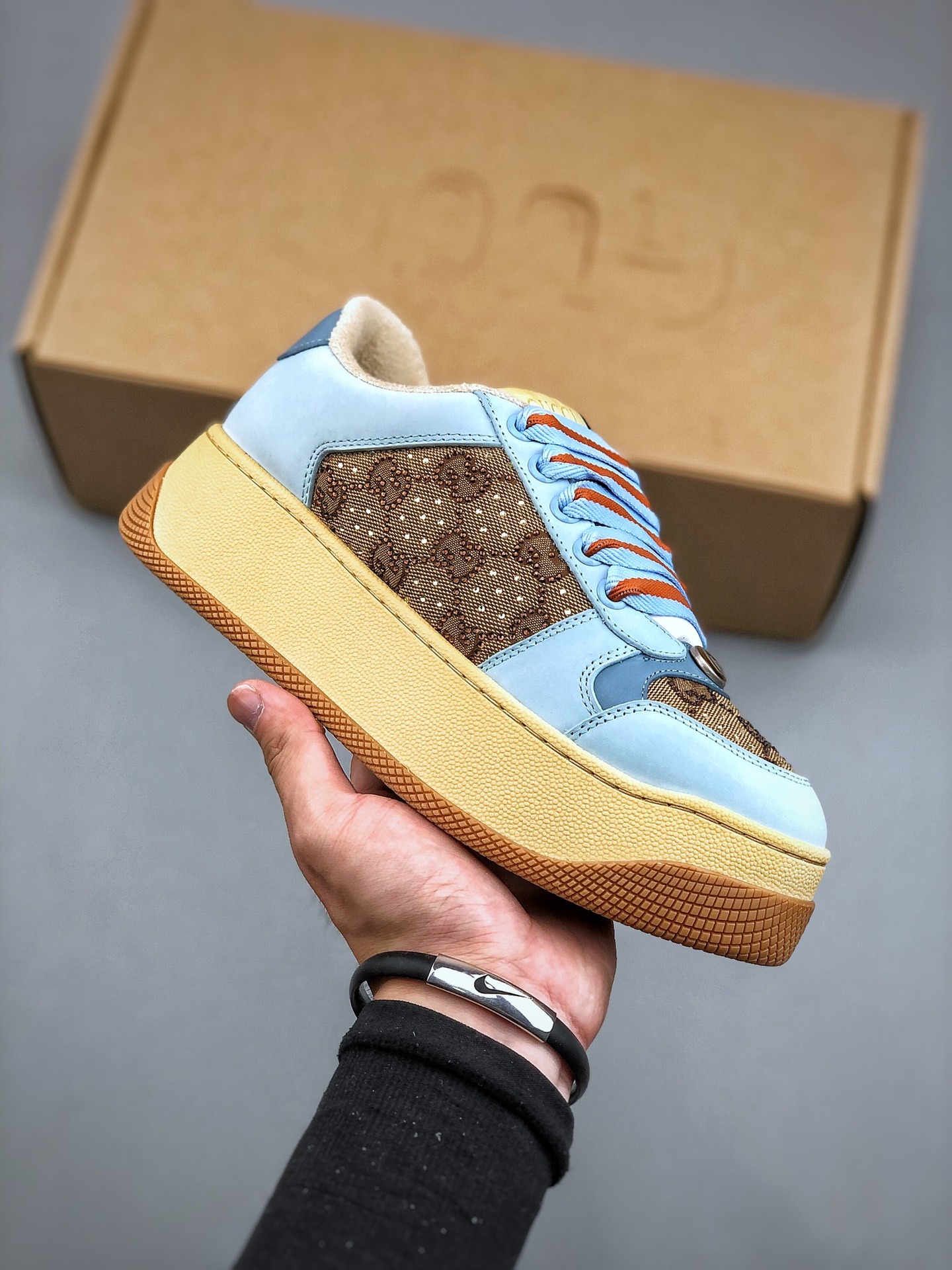 Gucci Inspired MAC90 Chunky Distressed Sneakers Platform 6 cm Vintage Luxury Women - Image 4