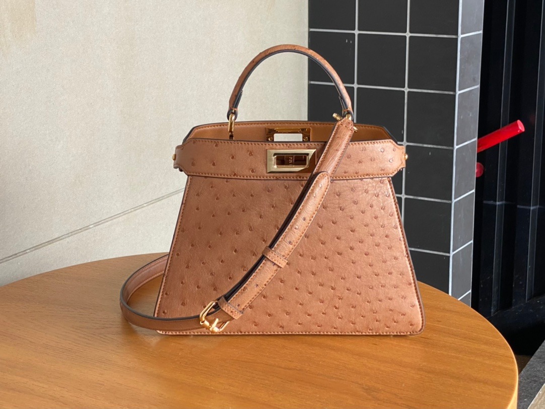 Peekaboo Ostrich Leather Bag Rare Premium Design