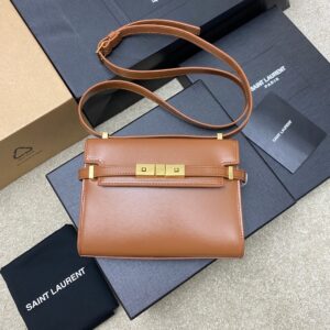 Mini Manhattan Flap Bag Brown Gold Texture Extended Strap Edition