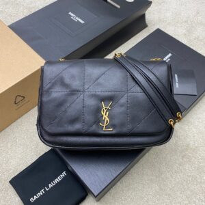 Black Lambskin Leather Jamie 4.3 Small Handbag Gold Hardware Genuine Leather