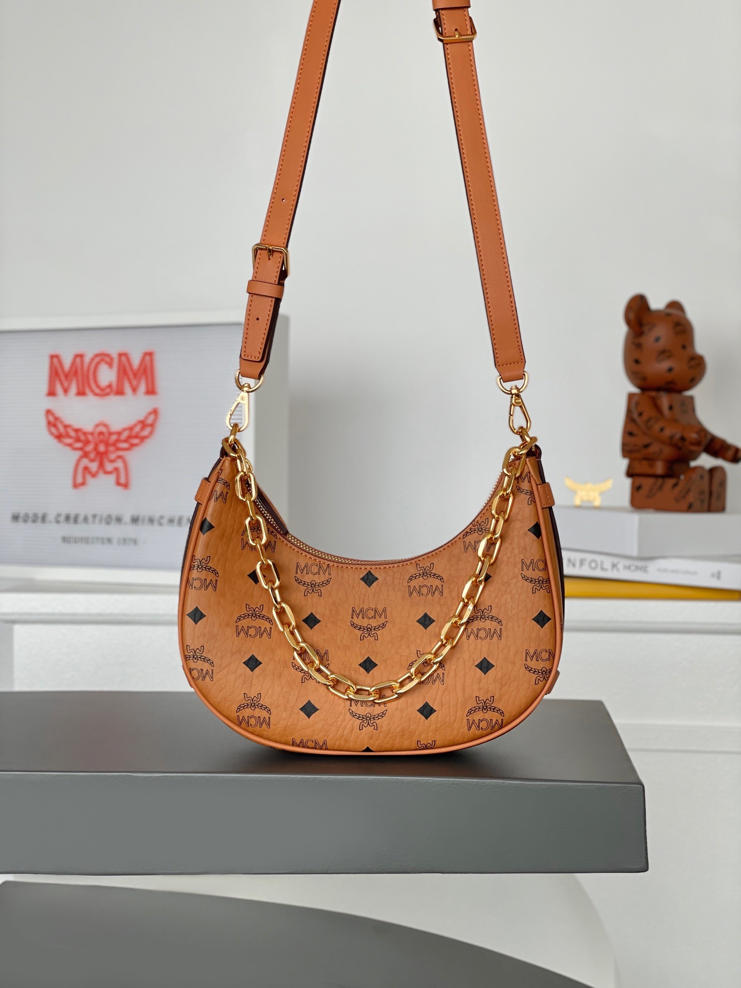 Small Half Moon Hobo Bag Underarm Crossbody Style - Image 3