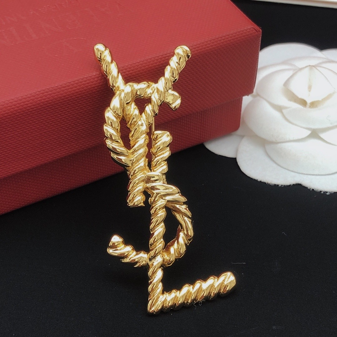 YSL Twisted Brooch YXZ0033 Elegant New Style Luxury Accessory - Image 4