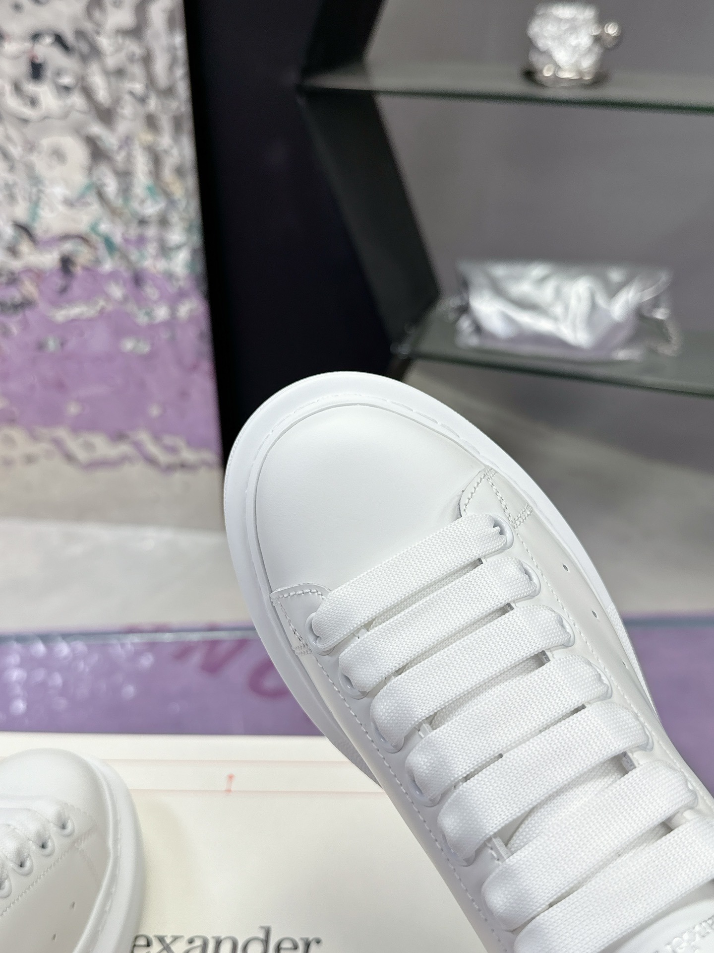 Alexander McQueen Tail Diamond Sneakers New Color Crystal Heel Platform Luxury Trainers - Image 5