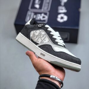 Dior Inspired B27 Sneakers Leather Oblique Panel Low Top Luxury Casual Shoes
