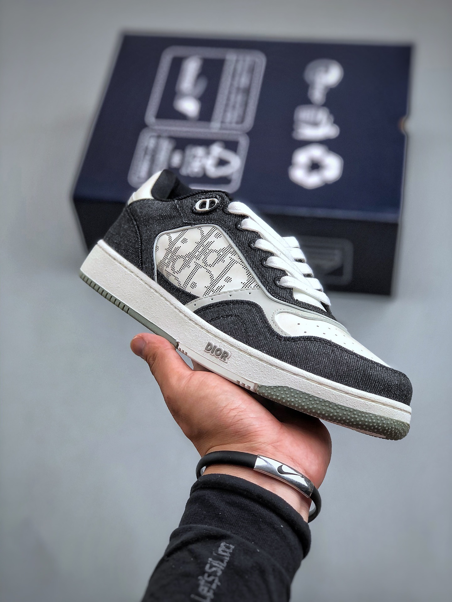 Dior Inspired B27 Sneakers Leather Oblique Panel Low Top Luxury Casual Shoes