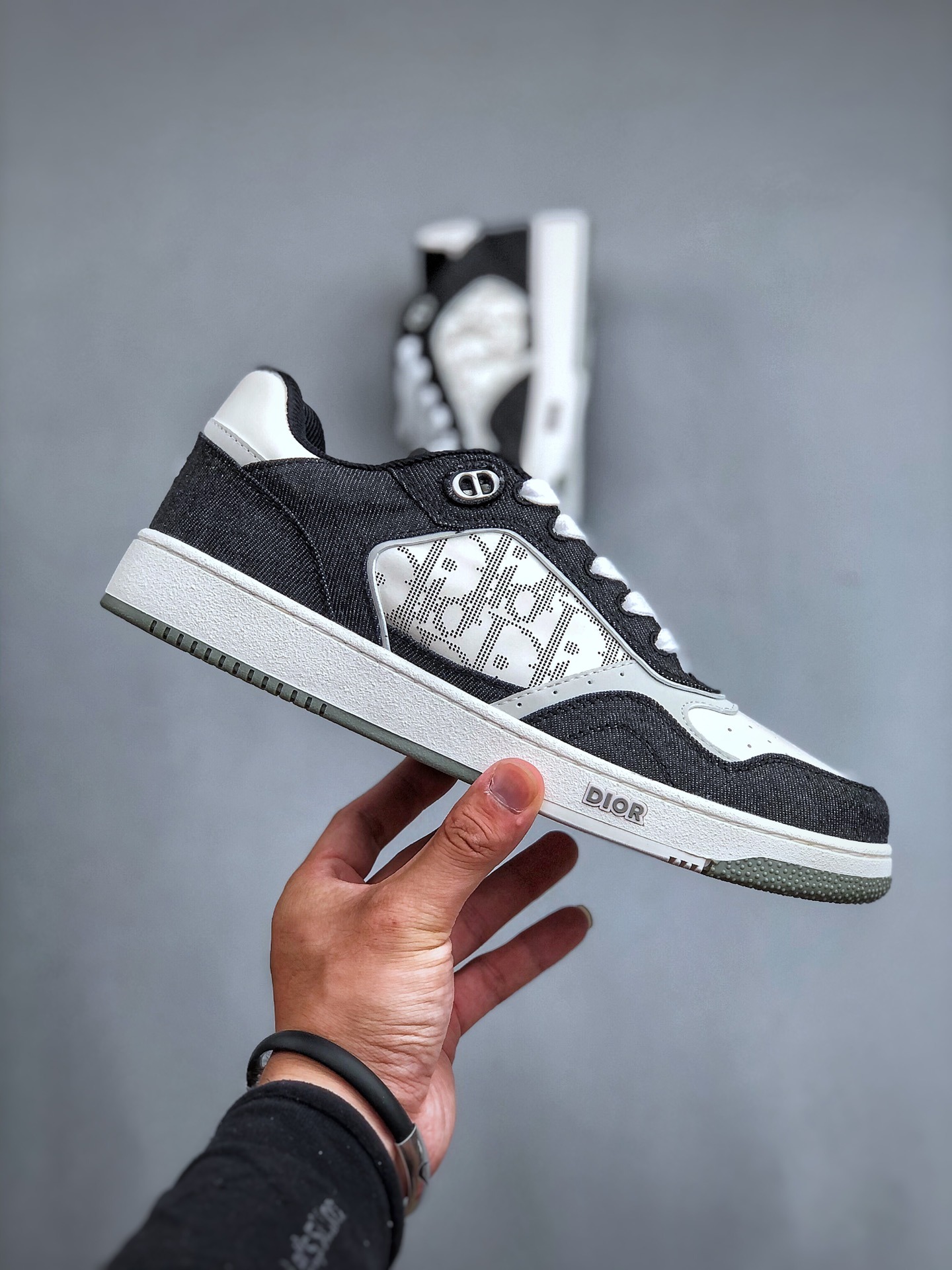 Dior Inspired B27 Sneakers Leather Oblique Panel Low Top Luxury Casual Shoes - Image 4