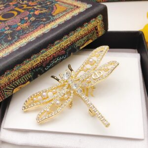 Dior Dragonfly Brooch Genuine Brass Elegant Luxury Pin DXZ0058