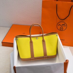 Garden Party 30 Canvas Tote Lemon Yellow Biscuit Lightweight Everyday Bag