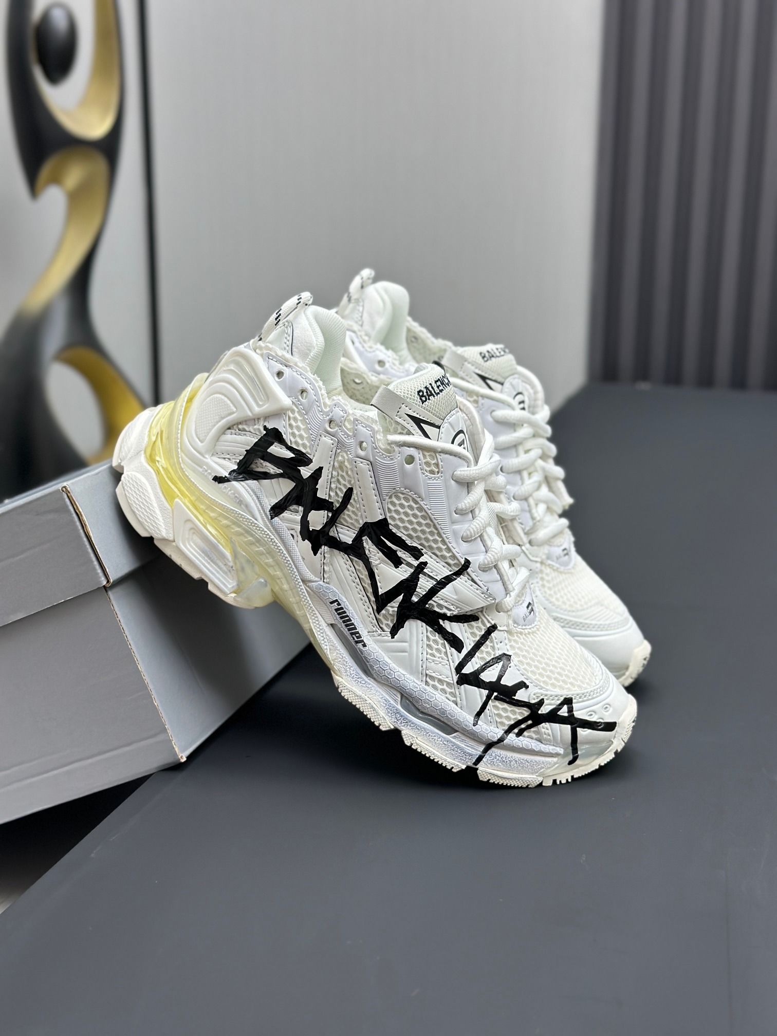 Balenciaga Runner 7th Generation Distressed Sneakers Vintage Retro Luxury Trainers - Image 2