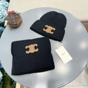 Celine Inspired Classic Hat & Scarf Set Trending Winter Essential