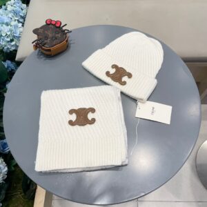 Celine Inspired Classic Hat & Scarf Set Trending Winter Essential