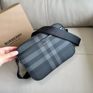 Check Pattern Crossbody Bag Leather Trim Edition