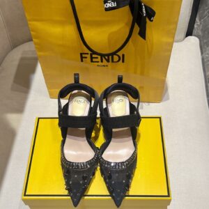 Fendi Colibri Open Heel Sandals Latest Model Elastic Strap Elegant Luxury Sty