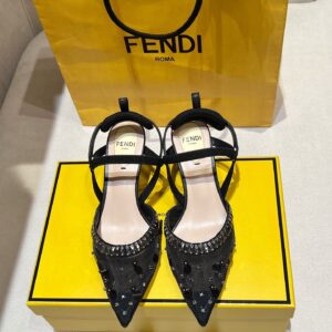 Fendi Latest Colibri Lite Open Heel Sandals Elastic Strap Sleek Designer Style
