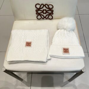 Chanel Inspired Fall Winter 2025 Wool Hat & Scarf Set 100% Wool Luxury Essential