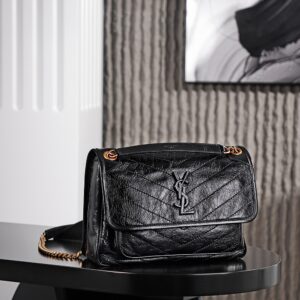 Niki Medium Black Gold Handbag Model 633158