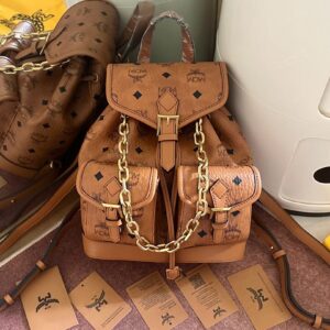 Drawstring Pattern Backpack Multi Functional Chain Strap Edition
