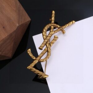Saint Laurent YSL Classic Brooch Luxury Elegant Pin
