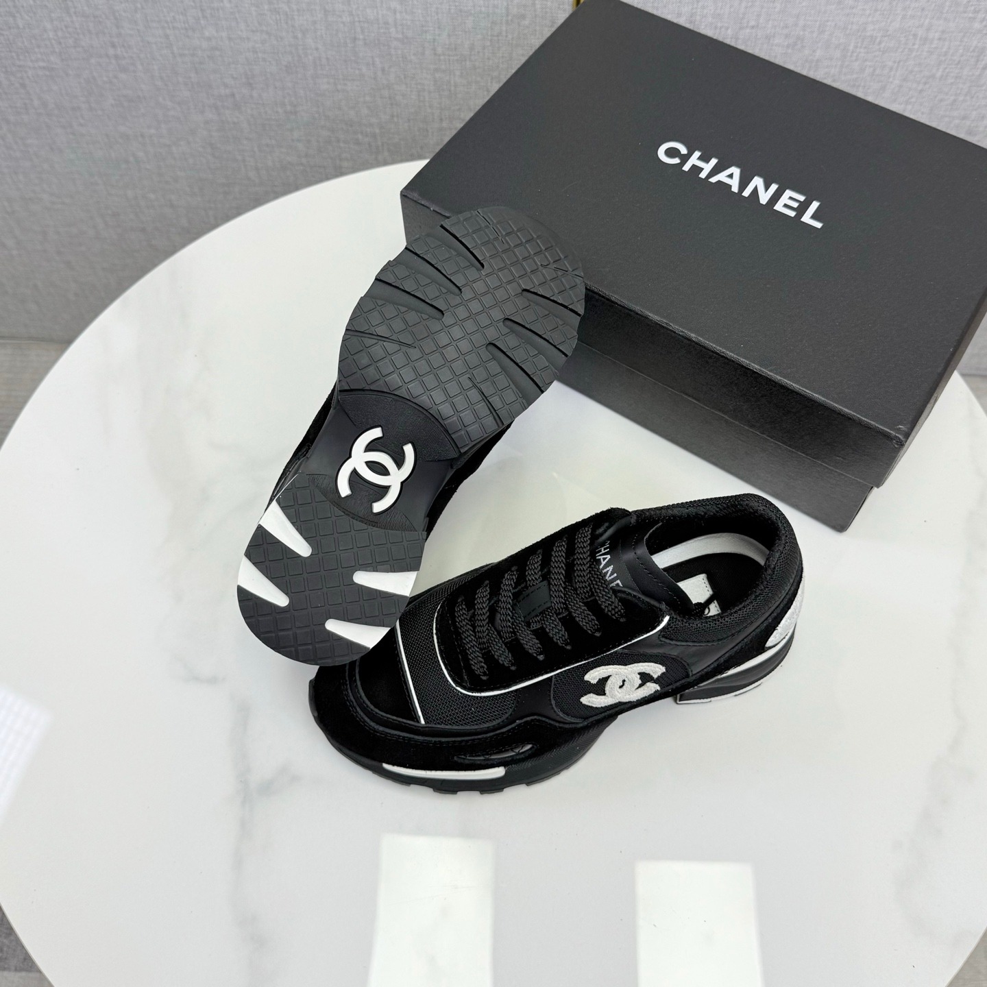 Chanel Panda Sneakers Premium Black and White Casual Luxury Trainers - Image 3
