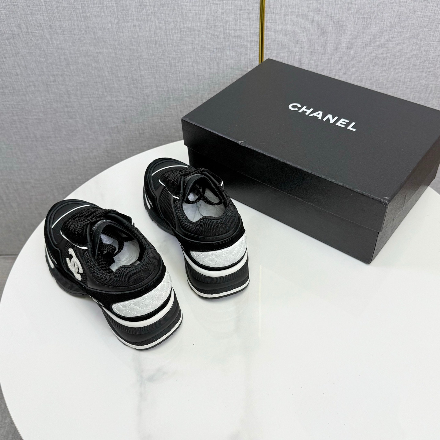 Chanel Panda Sneakers Premium Black and White Casual Luxury Trainers - Image 5