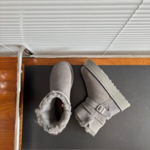 UGG Platform Riding Boots Leather Buckle Autumn Winter Edition