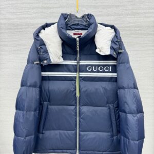 Gucci Double G Color Block Patchwork Webbing Down Jacket