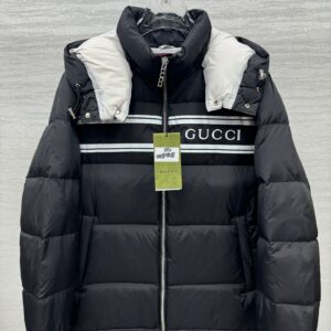 Gucci Double G Color Block Patchwork Webbing Down Jacket