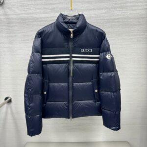 Gucci Double G Color Block Patchwork Webbing Down Jacket Premium Edition