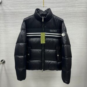 Gucci Double G Color Block Patchwork Webbing Down Jacket