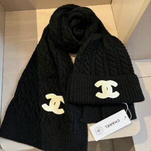 Luxury Knitted Scarf and Hat Set Soft Warm Winter Combo Elegant Style