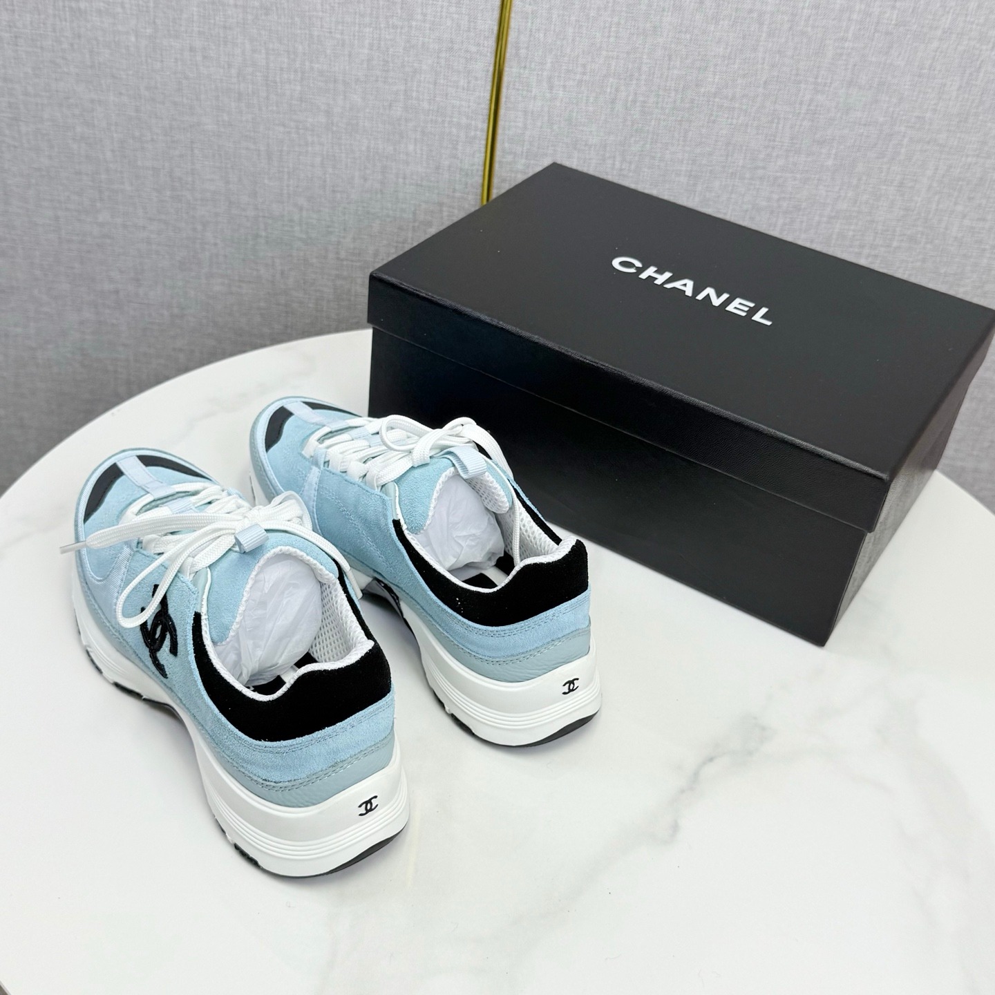 Chanel Panda Sneakers Premium Mixed Material Black and White Casual Sport Trainers - Image 2