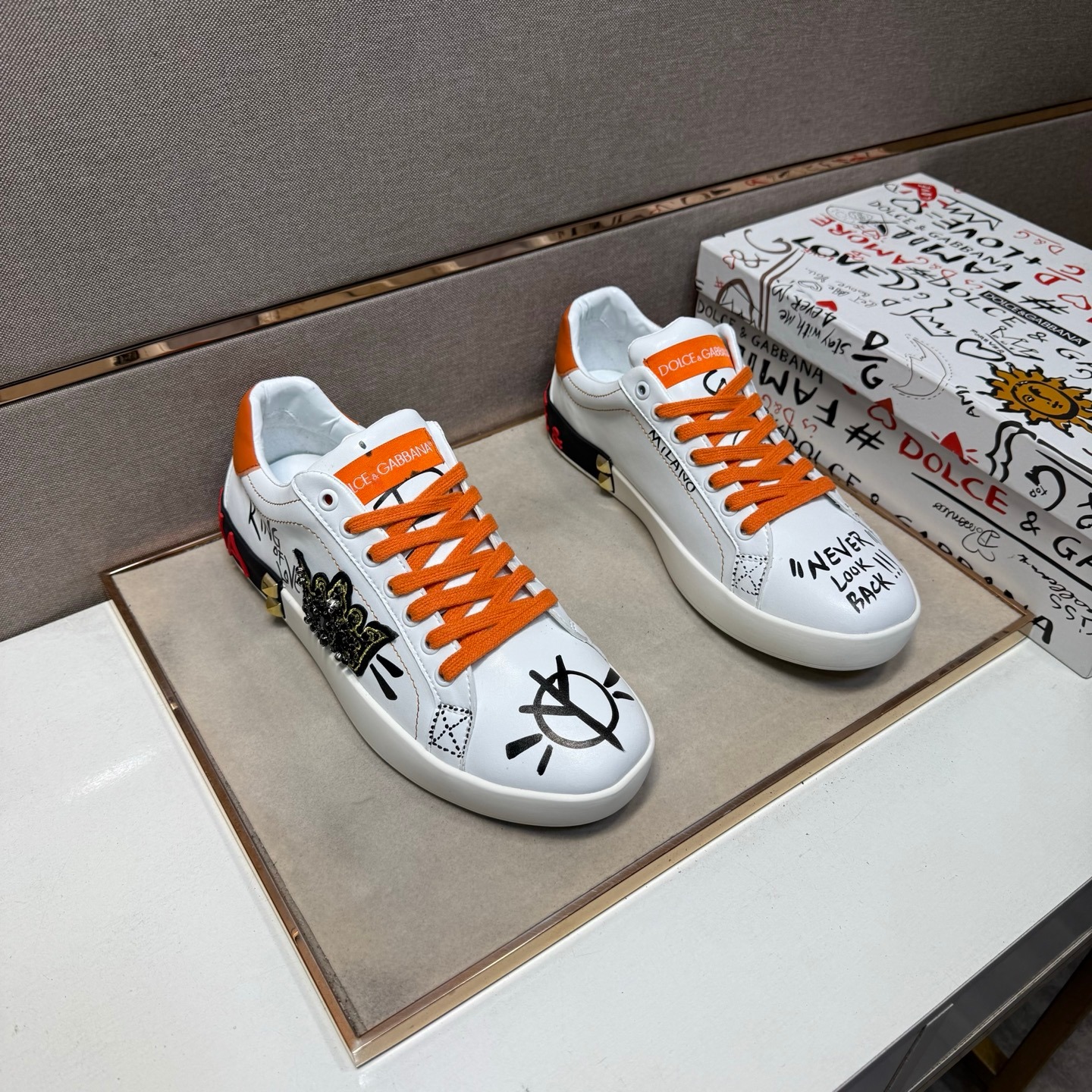 DG Couple Casual Sneakers Multi-Material Design Sizes 35-44