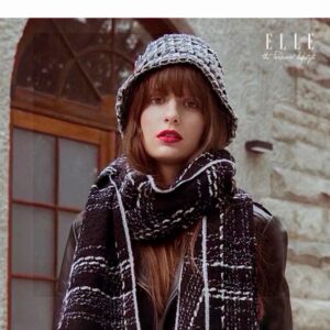 Chanel Inspired Wool Scarf Elegant Minimal Luxury Soft Sheep Wool 50 x 200 cm