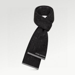 Louis Vuitton Inspired 3D Monogram Wool Scarf Knitted Contrast Design 200 x 30 cm