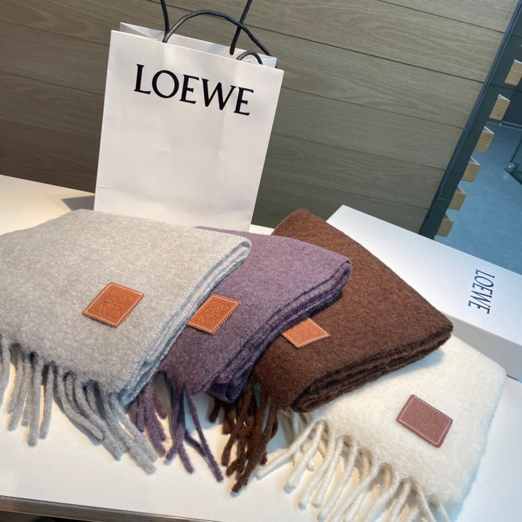 Loewe Inspired Sunafujita Style Cashmere Scarf Bunny Floral Embroidery Luxury Tassel Design - Image 5
