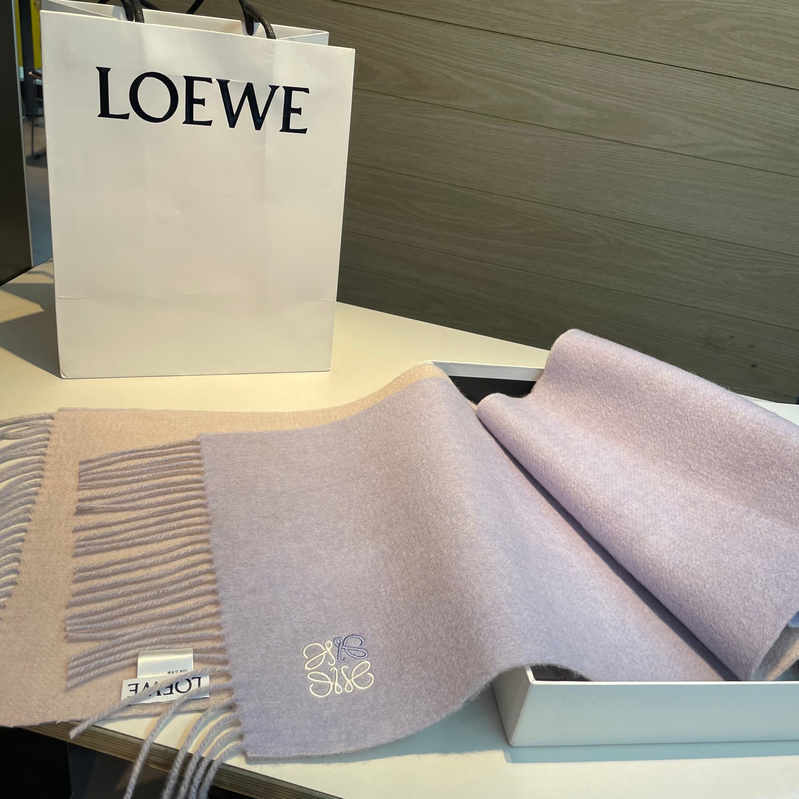 Loewe Inspired Double Sided Cashmere Scarf Elegant Soft Luxury 30 x 180 cm - Image 4