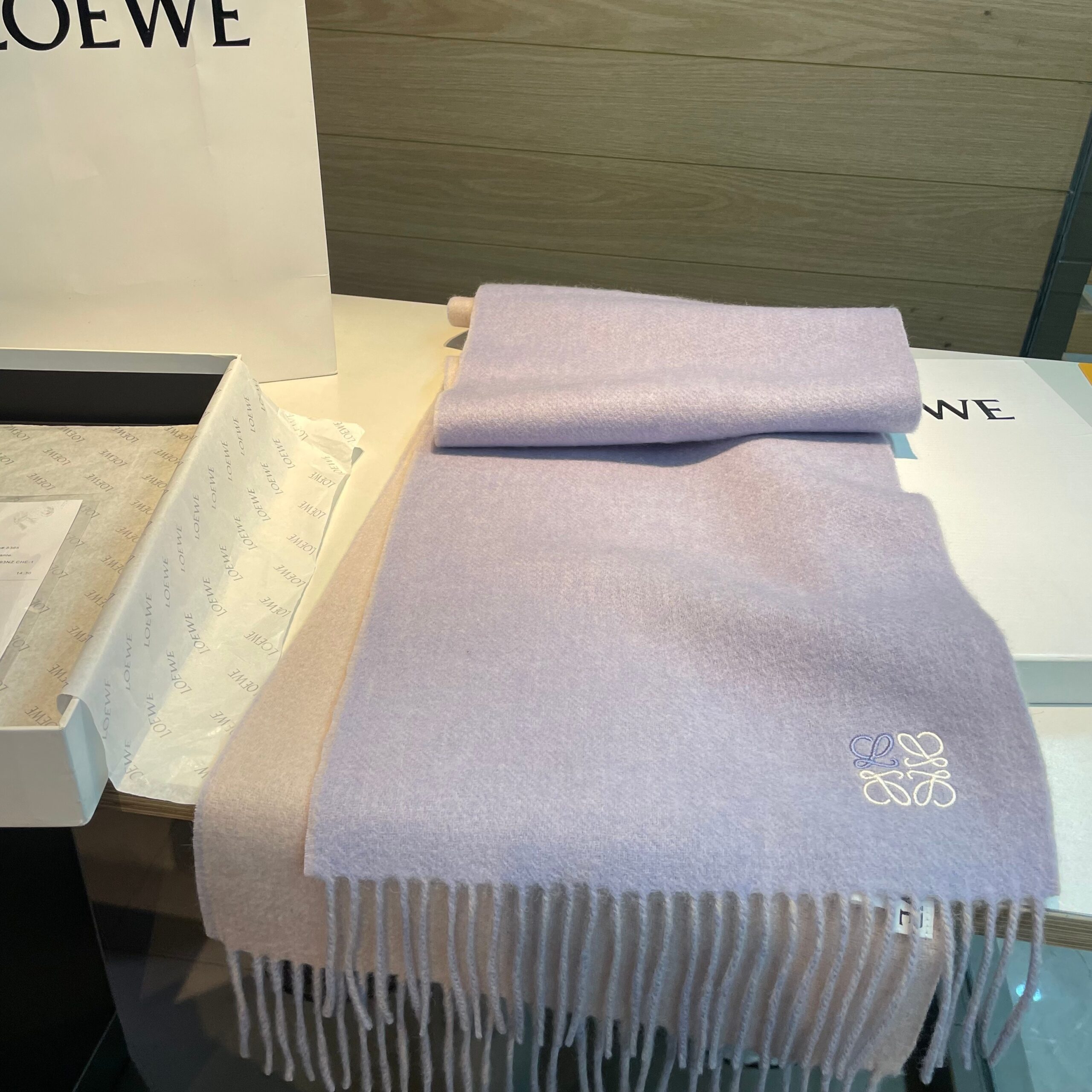 Loewe Inspired Double Sided Cashmere Scarf Elegant Soft Luxury 30 x 180 cm - Image 5