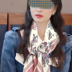 Luxury Silk Scarf Elegant Square Shawl 90x90cm Premium Design