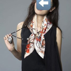 Premium Sunflower Print Silk Scarf Luxury Square Shawl 90x90cm 3 Colors