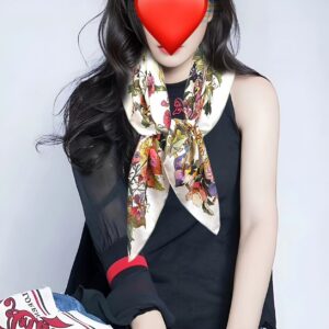 Luxury Sunflower Print Silk Scarf Elegant Square Shawl 90x90cm 3 Colors