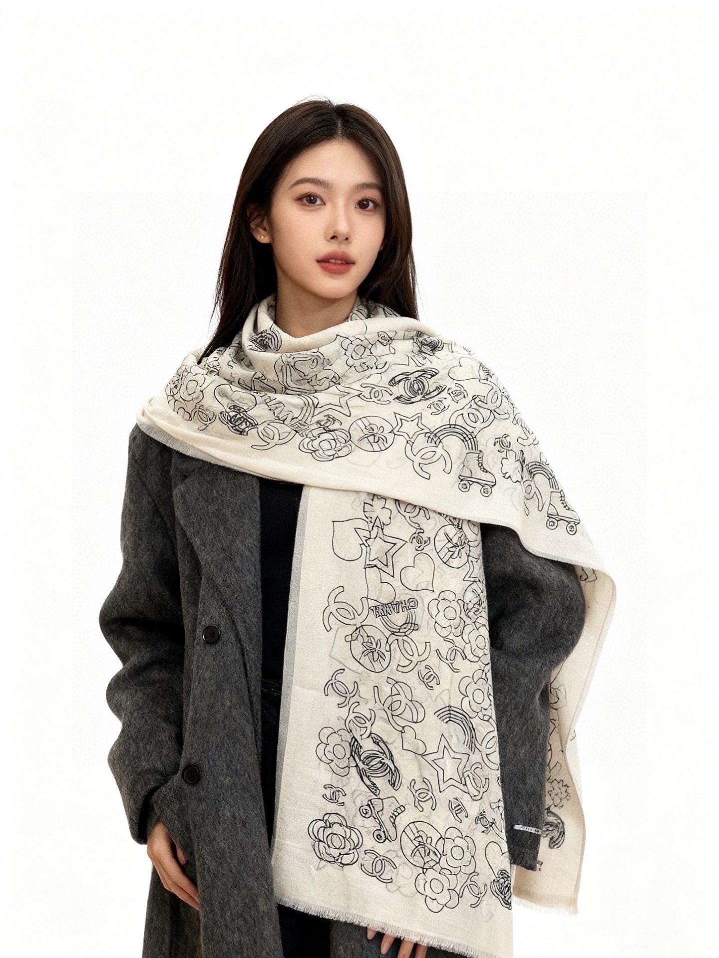 Shimmering Silver Thread Scarf New Arrival Luxury Glow Shawl - Image 5