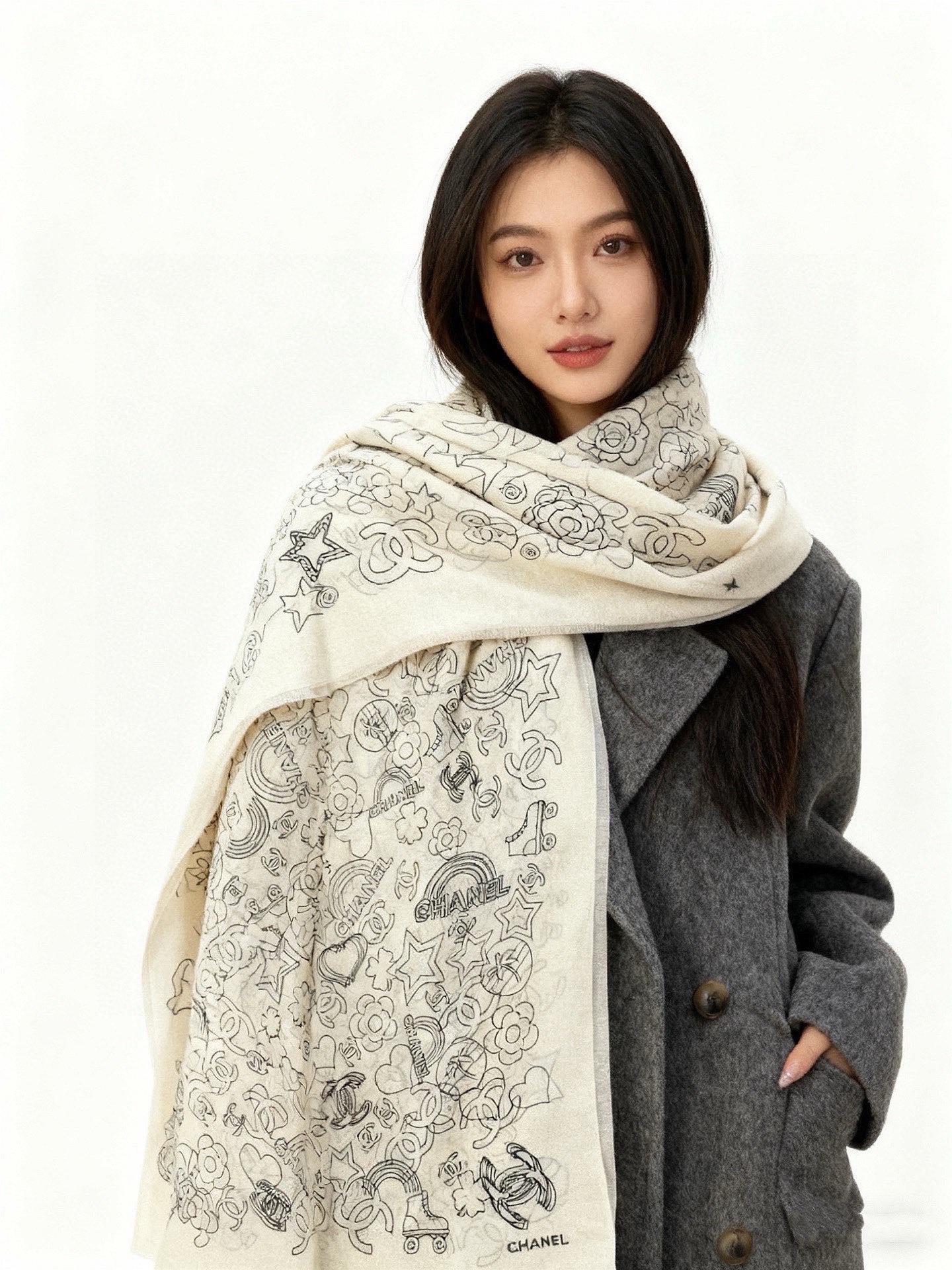 Shimmering Silver Thread Scarf New Arrival Luxury Glow Shawl