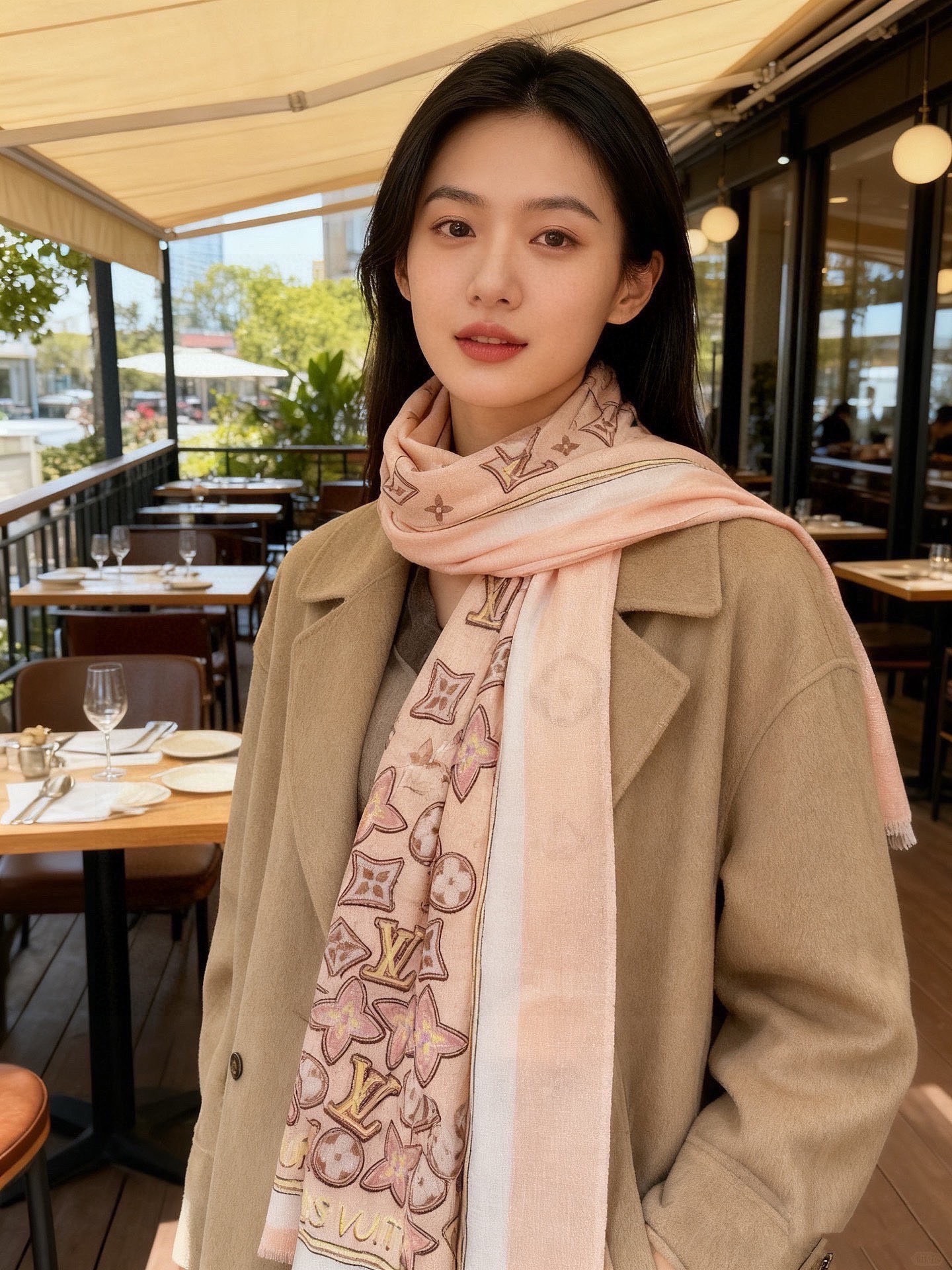 Louis Vuitton Away Scarf Monogram Cashmere Shawl 100x200cm